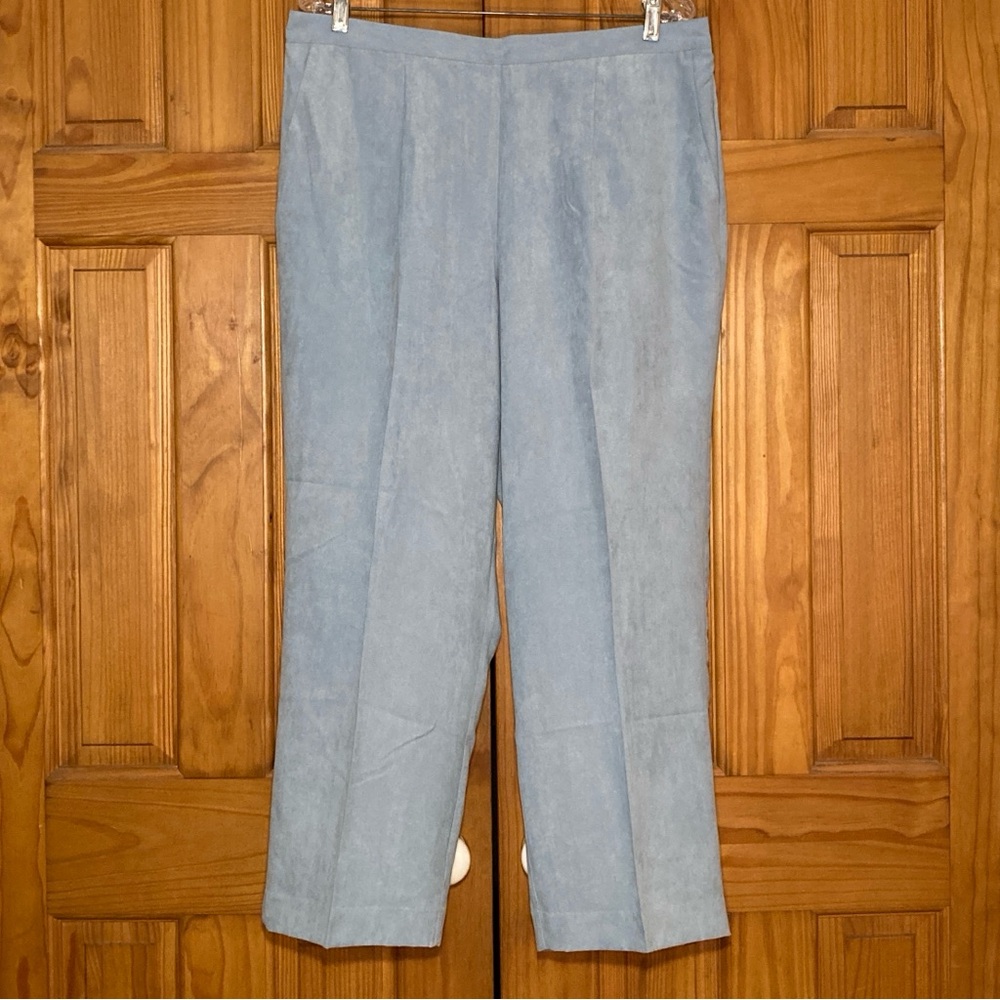 NWOT Alfred Dunner Vintage 90s Pants Flat Front Panel Career Blue Size 16W